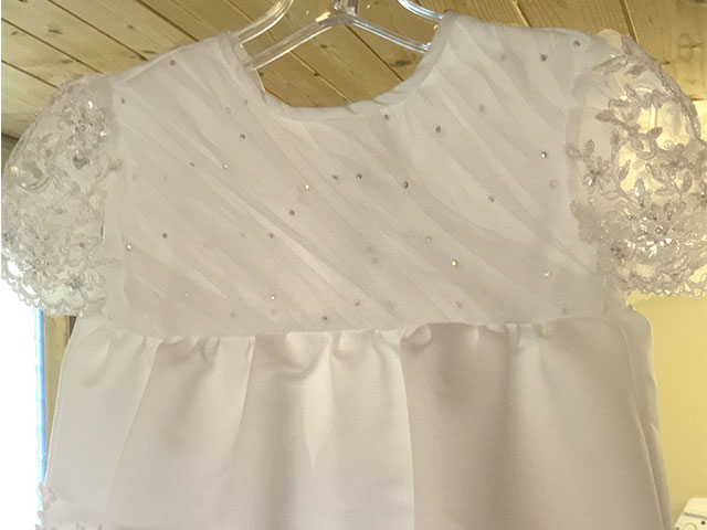 Christening gown made from mothers wedding dress